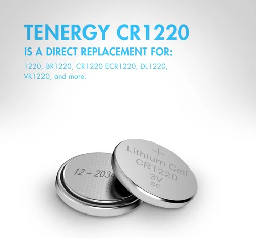 Vista 5 de Tenergy Batería de botón de litio CR1220 de 3 V, para llaves, relojes, accesorios, 5