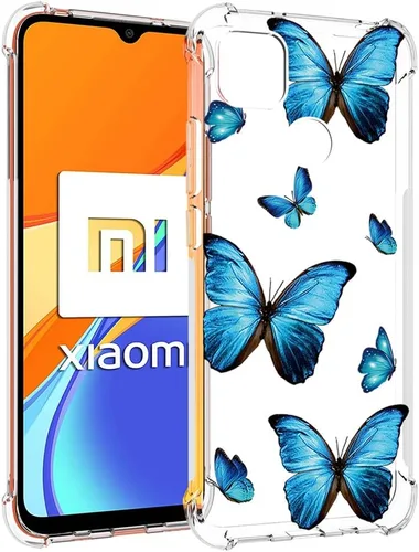 Vista 3 de Funda para Xiaomi Redmi 9C/Redmi 10A/Redmi 9 Activ Cute Case, Clear Flexible Bumper TPU Soft Rubber Silicone Cover Funda para Xiaomi Redmi 9C azul