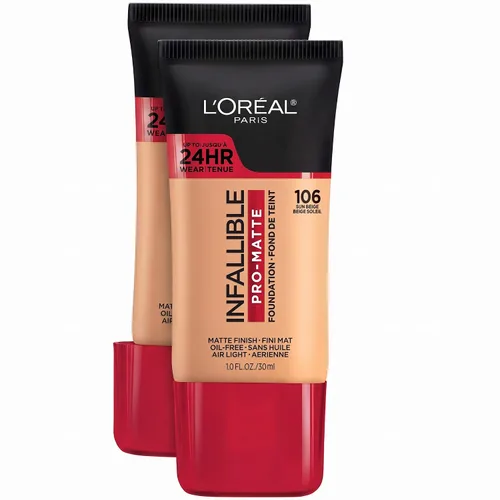 Vista 44 de L'Oreal Paris Cosmetics Makeup Infallible Pro-Matte - Base líquida de larga duración, arena, 1 onza líquida