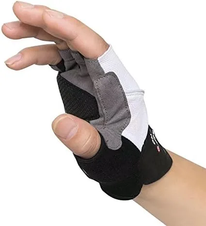 Vista 4 de 1 par inteligente LED luz de advertencia de señal de giro al aire libre guantes de montar bicicleta ciclismo traje medio dedo guantes adultos