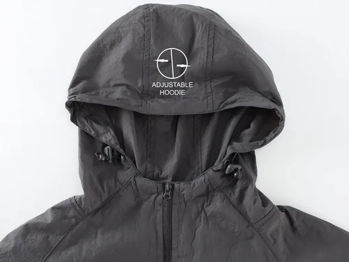 Vista 5 de Chaqueta de lluvia con capucha Anorak con capucha y resistente al agua para hombre