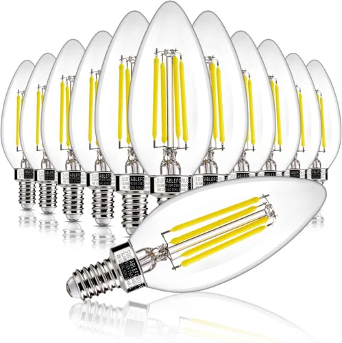 Vista 9 de ALAMPEVER Paquete de 6 bombillas para lámpara de techo, equivalente a 40W, foco E12 de candelabro, foco LED regulable de 330 lm, 2200 K blanco
