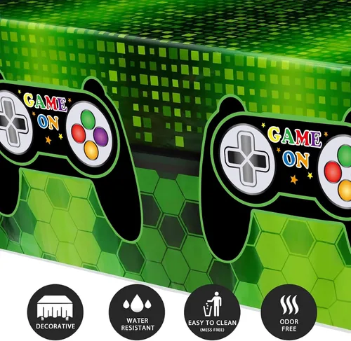 Vista 2 de WERNNSAI Mantel de videojuegos – 1 paquete de 108 x 54 pulgadas para mesa 1 paquete verde