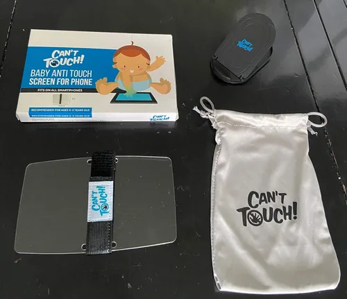 Vista 3 de Pantalla anti-táctil para bebé, cubierta transparente para dispositivo, correa para evitar la pulsación del botón. Bolsa y soporte incluidos