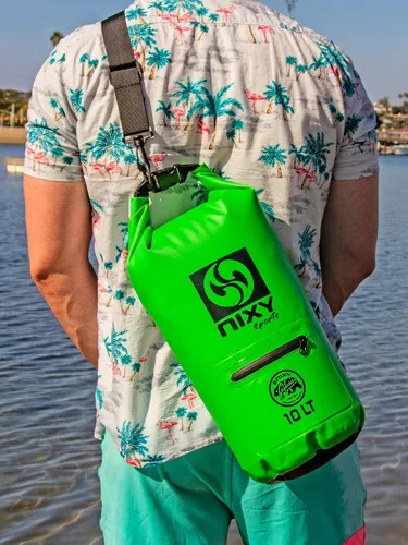 Vista 5 de NIXY Bolsa seca impermeable de 10 L con parte superior enrollable, ligera y duradera para paddleboard, kayak, senderismo, camping, canotaje, playa