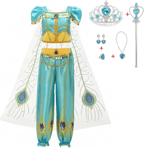 Vista 7 de Wenge Disfraz de princesa para niñas, disfraz de princesa para fiesta de Halloween