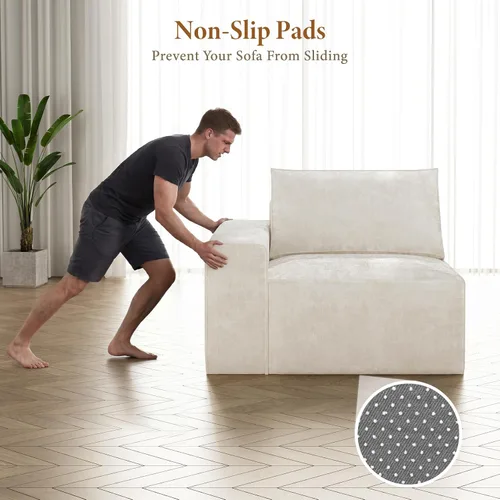 Vista 5 de Vesgantti Sofá modular sin hueso de 114 pulgadas, moderno sofá de 5 plazas en forma de U con 2 otomanas y asientos profundos, sofás de nube