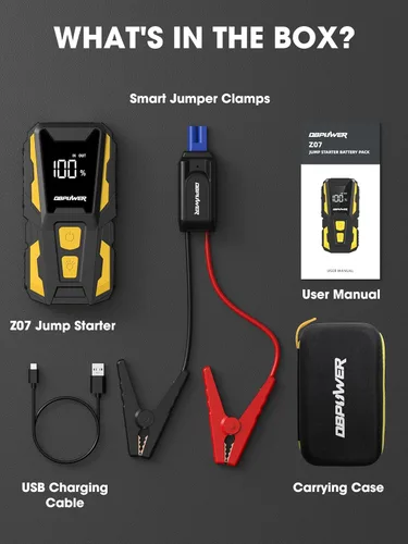 Vista 8 de DBPOWER Arrancador de 5000 A, arrancador de batería de coche de 74 Wh para motores de hasta 10,0 L de gasolina y 8,0 L de diésel, paquete de batería