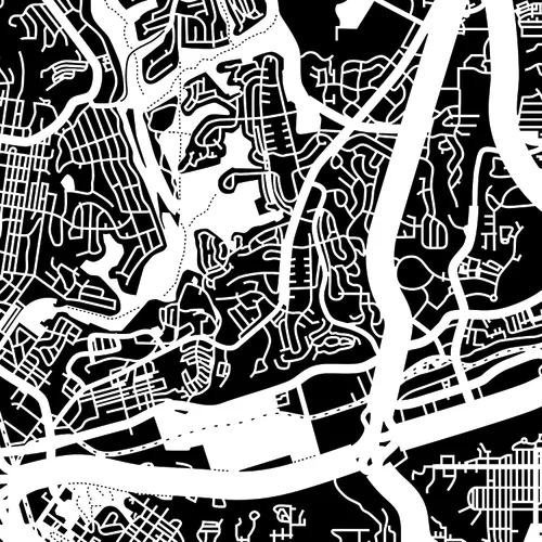 Vista 2 de O3 Design Studio San Diego, CA Paper Cut Map Matted Grey 20x20 in Paper Art