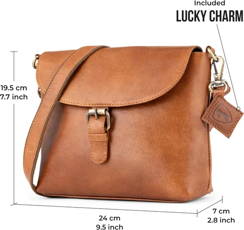 Vista 8 de BERLINER BAGS Bolso bandolera de cuero genuino vintage Catalina, bolso bandolera pequeño para mujer