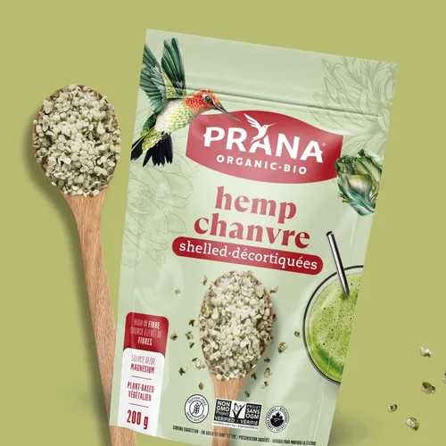 Vista 2 de PRANA Semillas de cáñamo orgánico sin cáscara, 200 GR