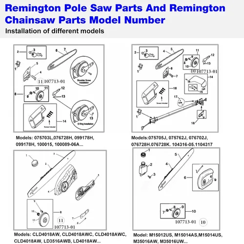 Vista 6 de 107713-01 piñón para motosierra eléctrica Remington (1)