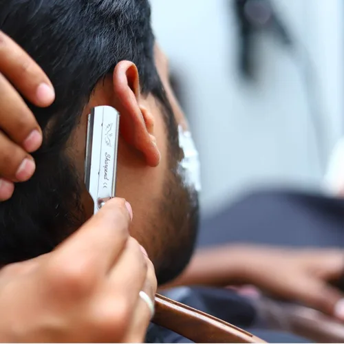 Vista 5 de Sharpend Maquinilla de afeitar recta profesional para hombres Hecho a mano de acero inoxidable Kit de maquinilla de afeitar recta Maquinilla