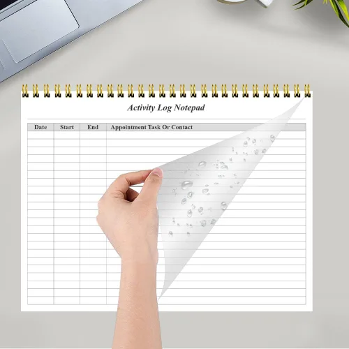 Vista 5 de Getvow Cuaderno de Registro de Actividades - Libro de Registro de Actividades en Espiral para Trabajo de Negocios, Cuaderno de Lista de Tareas