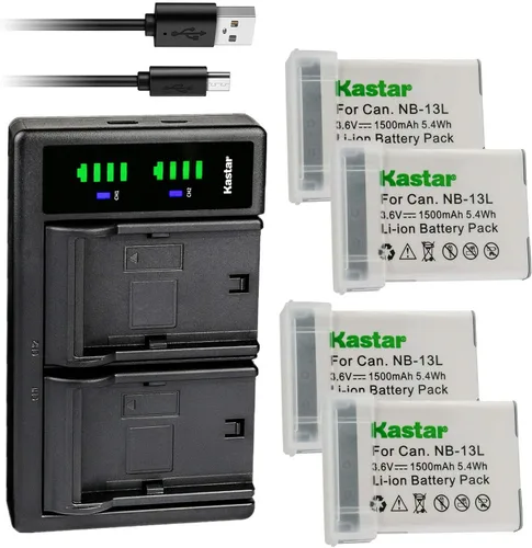 Vista 7 de Kastar Reemplazo del cargador de batería USB NB-13L LTD2 para Canon PowerShot G7 X Mark III, PowerShot G9 X, PowerShot G9 X Mark II, PowerShot SX620