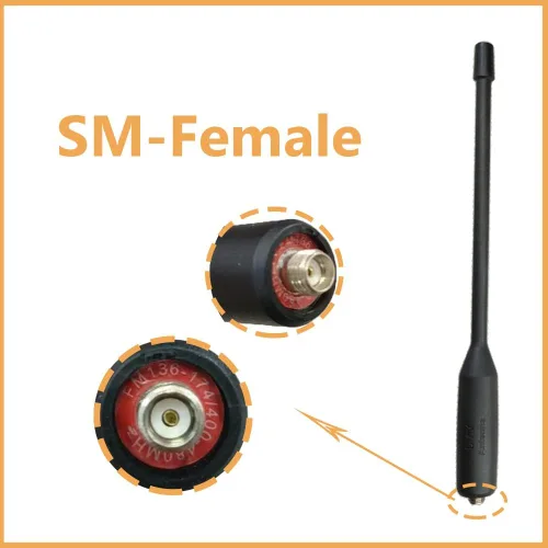 Vista 4 de UVK5 Antena original de doble banda de alta ganancia SM-Hembra Antena 144/430MHz 19cm/7.48inch para UV-K5 Radio de mano GMRS Radio Jamón (10 piezas)