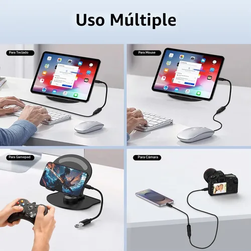 Vista 6 de Adaptador USB C a USB OTG para Android, 5Gbps On The Go USB3.0 USBC macho a USB-A hembra Adaptador Android OTG Cable para Samsung Galaxy S26 S25 FE