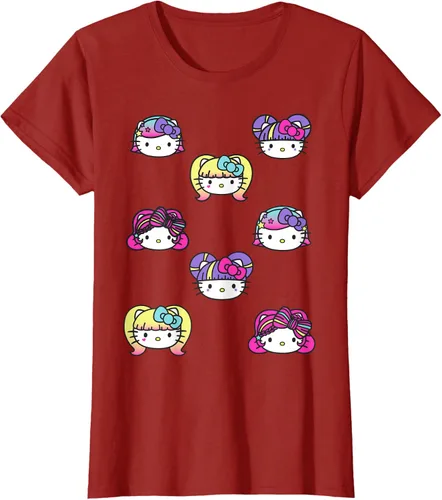 Vista 73 de hello kitty Kawaii Multi peinado Tee, Azul (Heather blue)