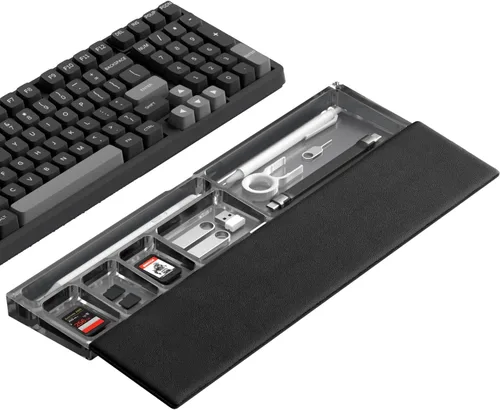 Vista 10 de Hagibis Soporte para reposamuñecas para teclado con funda de almacenamiento de partición de escritorio, espuma viscoelástica suave ergonómica, base