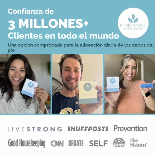 Vista 6 de Mind Bodhi - Separadores de dedos de un solo bucle, paquete de 4: corrigen juanetes y restauran los dedos de los pies a su forma original, para Azul