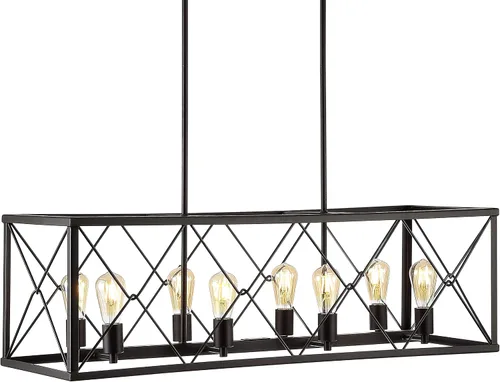 Vista 10 de JONATHAN Y Lámpara colgante de 16 pulgadas de bronce aceitado con 3 luces, lámpara LED regulable industrial para cocina, pantalla de cesta de metal