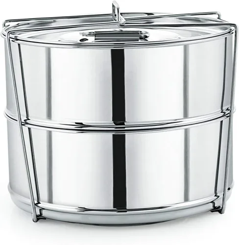 Vista 8 de Instant Pot olla de presión de acero inoxidable con inserto apilable de vaporera y tapa