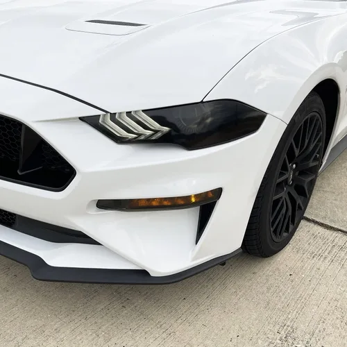 Vista 5 de SlickMod Vinilo precortado tintado en humo para faro delantero y antiniebla de Ford Mustang 2018-2021
