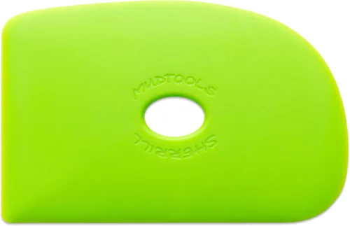 Vista 5 de MudTools Costilla de polímero de forma 2 para artistas de cerámica y arcilla, color azul, flexibilidad extra firme (B2)