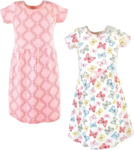 Vista 86 de Touched by Nature - Vestidos de manga corta y manga larga de algodón orgánico para niñas pequeñas, bebés y mujeres Manga larga con flores abstractas