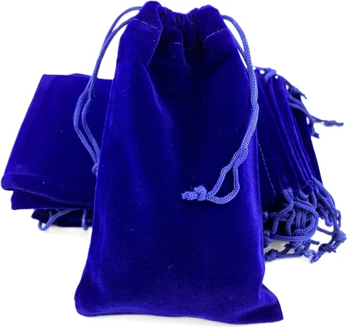 Vista 8 de Paquete de 25 bolsas de terciopelo de regalo con cordón para joyas, dulces y recuerdos de boda