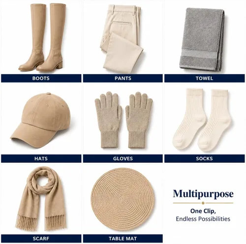 Vista 6 de Huji Ganchos colgantes para ropa sucia, botas, pasadores cromados, ganchos (12 unidades)