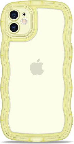 Vista 59 de Anuck Funda para iPhone 13 Pro con borde ondulado, diseño trasero transparente, agarre antideslizante, forma de marco rizado ondulado, a prueba