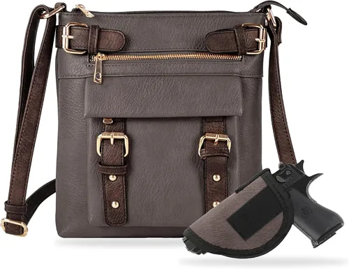 Vista 10 de Bandolera Jessie & James bolsa con cierre y llave, 2 tonos Negro
