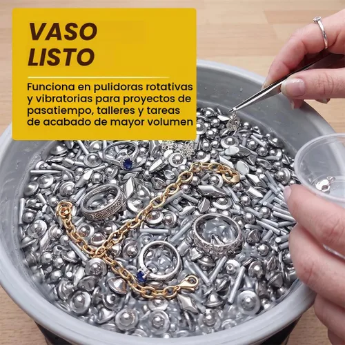 Vista 6 de Granalla de acero inoxidable de 1/8" para joyería - Mezcla de 4 formas para pulido de joyas (diagonales, balcones, bolas y pasadores) - BC