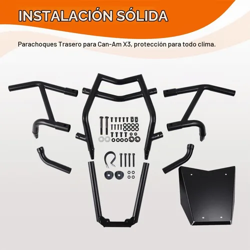 Vista 4 de Parachoques delantero y trasero compatible con Can Am Maverick X3 Max Turbo R RR 2017-2024