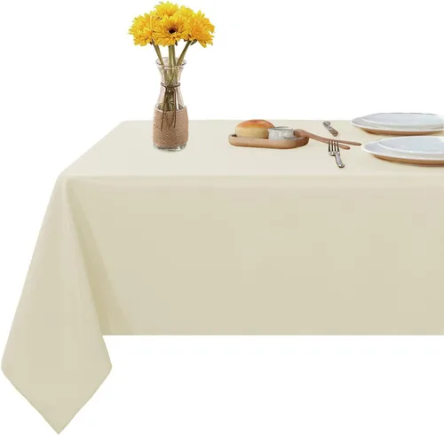 Vista 8 de Mantel rectangular – Mantel decorativo para banquetes, cocinas de fiesta, comedor, 400 hilos y 100% algodón centro y mantel de té, paquete de 5