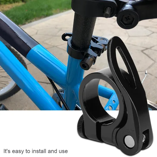 Vista 6 de Abrazadera de poste de asiento, abrazadera de asiento de liberación rápida de aleación de aluminio de 1.000 in para bicicleta, color plateado, fácil