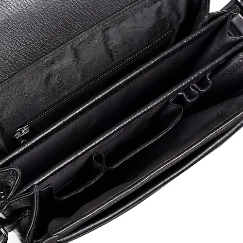 Vista 5 de Cuadra Bolso bandolera para hombre en piel auténtica de Stingray, negro