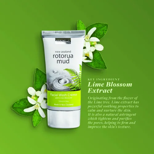 Vista 5 de Wild Ferns Nueva Zelanda Rotorua Mud and Lime Blossom Crema de lavado facial 4.4 fl oz