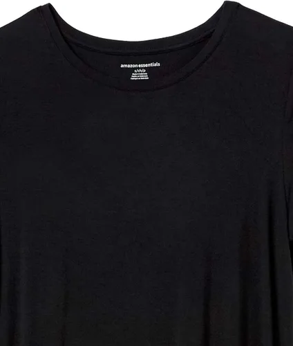 Vista 9 de Tienda Essentials - Vestido de manga corta con vuelo y con cuello redondo para mujer (disponible en talla extragrande)