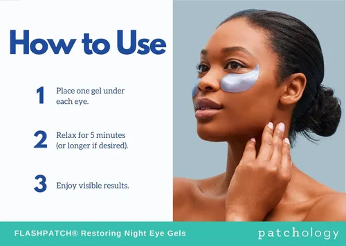 Vista 4 de Patchology Geles restauradores para ojos nocturnos, parches debajo de los ojos para ojeras y cuidado de ojos hinchados, máscaras antienvejecimiento