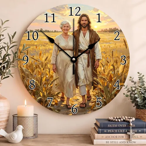 Vista 100 de Reloj con versículo bíblico con citas de Jesús, relojes de 0929Regalos Cristianos (2)