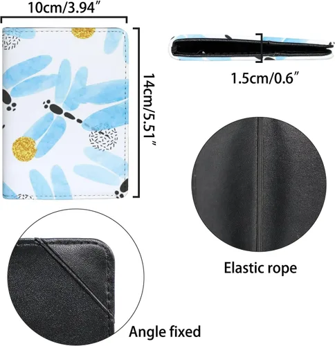 Vista 2 de Funda de cuero para pasaporte con diseño de girasol, tarjeta, protector para pasaporte, banda elástica, accesorios de viaje para hombres y mujeres