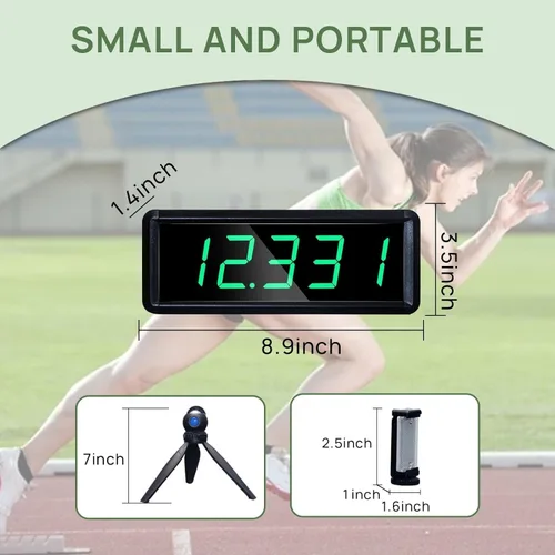 Vista 4 de YZ Temporizador Láser Inalámbrico Alimentado por Batería para Carreras de Sprints, Reloj de Carrera, Temporizador de Carrera, Velocímetro