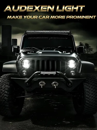 Vista 4 de Faros delanteros LED de 7 pulgadas aprobados por DOT para Jeep Wrangler JK LJ CJ TJ 1997-2018, faros Hummer H1 H2-2020 de patente exclusiva.
