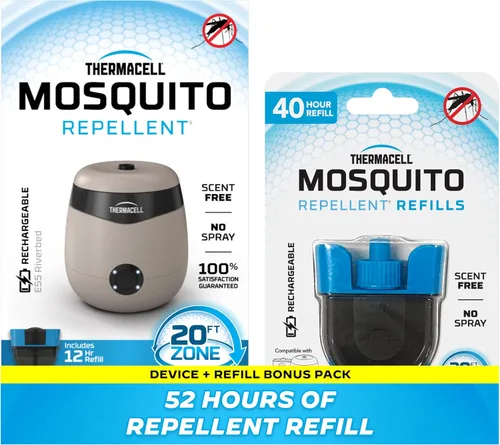 Vista 12 de Thermacell E55 E-Series - Repelente recargable contra mosquitos, paquete de 2 + paquete de recarga de 120 horas, zona de protección contra mosquitos
