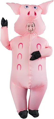 Vista 7 de Disfraz inflable de Halloween de koala de cebra panda gigante cerdo rosa árbol de Navidad divertido disfraz para adultos y fiestas de cosplay