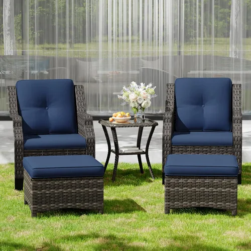 Vista 34 de Sofá de mimbre para patio al aire libre, sofá de 3 plazas, sofá de ratán con asiento profundo y cojines de olefina, respaldo alto, todo tipo de Beige