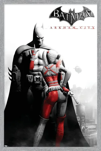 Vista 18 de Trends International DC Comics VIdeo Game - Póster de pared de Arkham City, arte clave, 14.725 x 22.375 pulgadas, versión enmarcada de madera