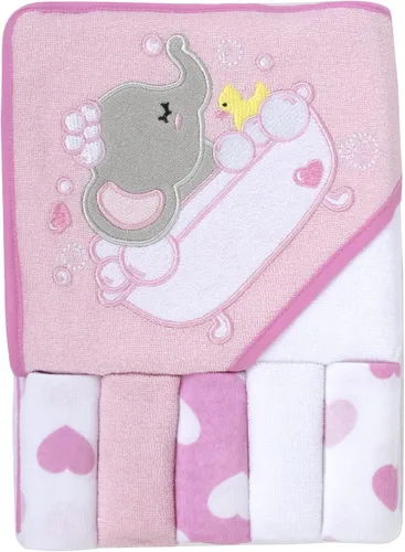 Vista 8 de Juego de toallas de baño con capucha para bebés y niños de 6 a 12 meses (azul tiburón mini)
